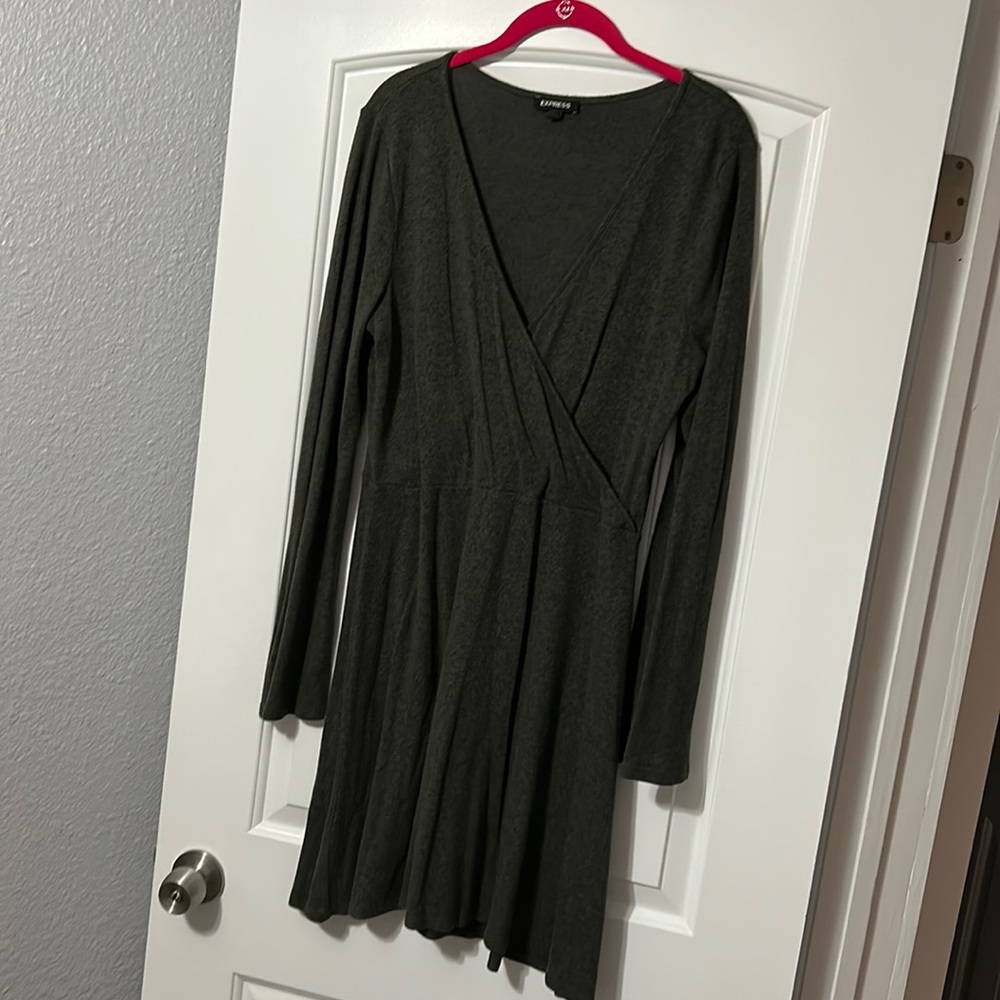 Green sweater dress